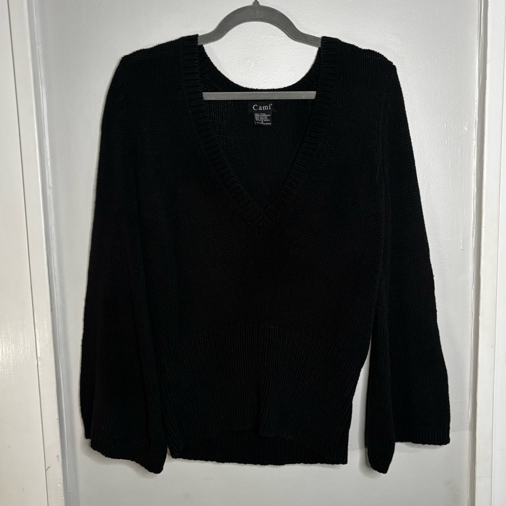 CAmi Black V-Neck Women's Sweater | Perfect Chunky Sweater!